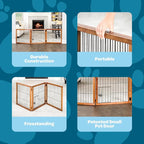Carlson Pet Products Design Paw 62-Inch Super Wide 3 Panel Premium Wooden Pet Gate,Brown