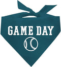 Game Day Dog Bandana | 100% Cotton Adjustable Triangle | Made in USA | Baseball| Sports | Biggest Fan | Game Day | Teal, One Size (1054)
