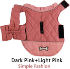 Reversible Dog Coats for Small Dogs Waterproof Warm Puppy Jacket for Cold Winter,Pink XS
