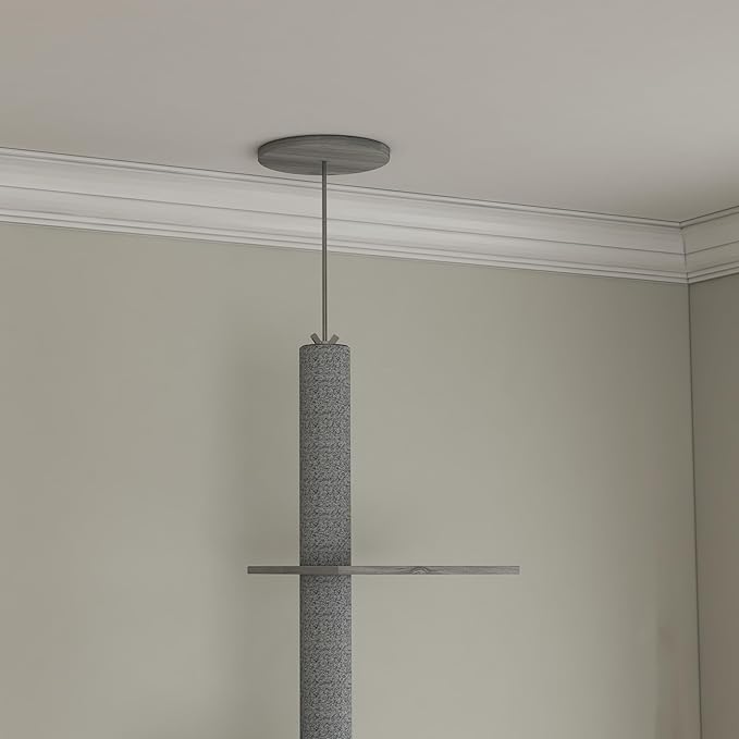 PawHut Cat Tree with Litter Box Enclosure, 2 in 1 Floor to Ceiling Cat Tower Litter Box Furniture with Condo, Bed, Hammock, Scratching Posts, and Platforms for Indoor Use, Gray