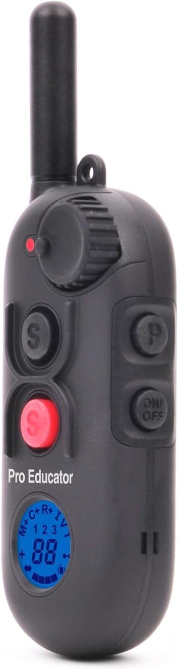 Educator PE-900 Pro E Collar for Dog Training with Remote - 1/2 Mile Range, Waterproof, 100 Stimulation Levels, Tone or Vibration Mode, Night Light Tracking for Small, Medium & Large Dogs