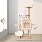 Cat Tree Tower Multi-Level Cat Climbing Frame 54 -Inch Modern MDF Cat Condo Cage for Large Cat with Scratching Posts (62 * 42 * 25(cm))