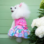 CuteBone Happy Easter Eggs Dog Dress Velvet for Small Dogs Girl Pink Puppy Dresses Dog Clothes CVA18XXS-D