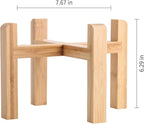 Elevated/Raised Dog Bowl Wood Stand for Medium Large Breed,7.67 in Wide Dog Food Water Dish Holder, Non Slip Modern Cute Porcelain Pet Bowl Stand Height 6.29" Tall Wide Month