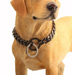 Black Dog Chain Collar 11mm/15mm/19mm Cuban Link Chain Dog Collar Chew Proof Dog Chain Collar Walking Training for Small Medium Large Dogs 12-26inch(15mm,12inch)