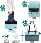 PetAmi Dog Purse Carrier for Small Dogs, Airline Approved Soft Sided Pet Carrier with Pockets, Ventilated Dog Carrying Bag for Puppy Cat, Dog Travel Supplies Bag, Sherpa Bed, Max 12 lbs, Chevron Teal