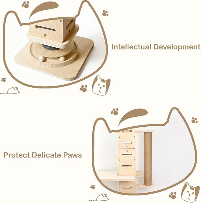 Floor-to-Ceiling Cat Tree, Multi-Level Adjustable Climbing Tower (8.2–9.8 ft) with Scratching Posts, Adjustable Jump Platforms, Interactive Ball Toy Base & Cozy Rest Areas