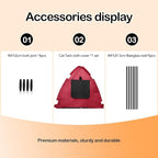Portable Pet Tent with Full-Enclosure Zippered Mesh Door, Indoor & Outdoor Cat House for Safety & Ventilation, Cozy Nest for Cats, Puppies & Small Animals (Red)