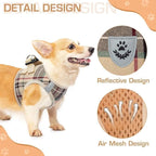 KOOLTAIL Dog Harness for Small Medium Dogs,Dog Harness and Leash Set, Step in No Pull Soft Mesh Padded Adjustable and Reflective Pet Vest Harness Puppy, Plaid Extra Harness for XS S Dogs, Beige XS