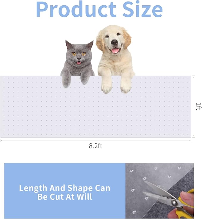 8.2 Feet Cat Carpet Protector, Non-Slip Carpet Protector for Pets，Carpet Scratch Stopper from Scratching Carpet at Doorway