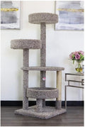 Maykoosh Artisanal Abode Sturdy Tower with Beds - 30" L x 29" W x 54" H, for All Breed Sizes for Scratching, Climbing, Cuddling, Extra Thick Base Speckeled/30 L x 29" W x 54" H