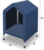 2 in 1 Elevated Dog House - Rainproof Dog Tent Cat House, Dog Sunshade Tent, Pet House - Ventilated Elevated Floor, Raised Pet Shelter for Small