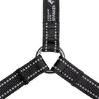 EXCELLENT ELITE SPANKER No Pull Dog Harness Reflective Nylon Vest L-Shaped Adjustable Easy Pet Harness for Small Medium Large Breeds Dogs Walking Training Black Red(Black-XL)