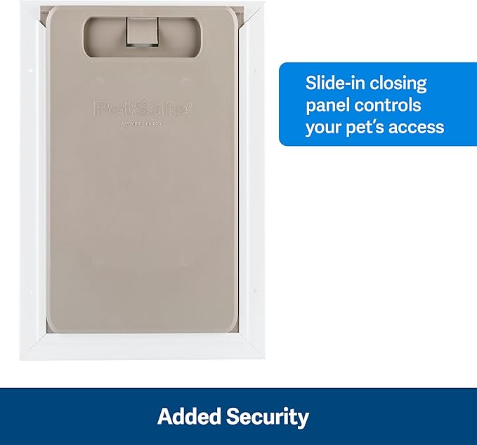 PetSafe Wall Entry Pet Door - Rust-Free Telescoping Frame - Easy Install for Interior & Exterior Walls 4 3/4" - 7" Thick - Large - for Pets Up to 100 Lb