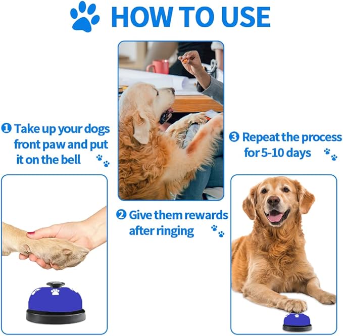 3 Pack Dog Doorbells, Pet Training Bells for Outside Potty Training and Communication, Bell for Dog Cat Puppy Interactive Toys (Dark Blue, 3 Pack)
