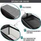 PetAmi Dog Purse Carrier for Small Dogs, Airline Approved Soft Sided Pet Carrier with Pockets, Ventilated Dog Carrying Bag for Puppy Cat, Dog Travel Supplies Bag, Sherpa Bed, Max 12 lbs, Gray