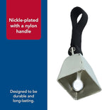 Water & Woods Nickel Cow Bell for Dogs by Coastal Pet - Durable Noise Maker - Easy Attachment - Nickel-Plated Material with Nylon Handle - Black, Small