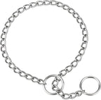 TagME Chain Choke Collar for Dogs, Adjustable Weather Proof Necklace for Small and Puppy Dogs, Alloy Steel Pet Training Collar