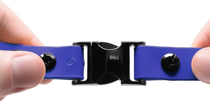 Educator 3/4-Inch Dog Training Collar Strap–ONLY Fits ME-300, ET-300/400, EZ-900, PE-900 & PG-300 Receivers – NOT Compatible with FE-580, ET-800 or UL-1200–Quick Snap Biothane Bungee Collar, Blue