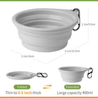 Dog Bowl Pet Travel Collapsible Bowls 2 Pack, Portable Foldable Cats Dogs Water Dish Puppy Bowl for Walking Parking Traveling, Silicone One-Piece Molded Rim No Fall Off or Crack BPA Free