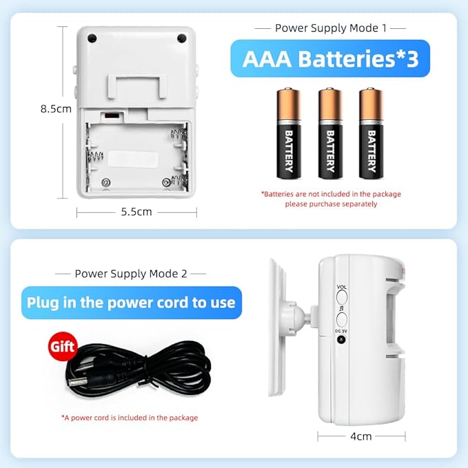 S SELDORAUK PIR Motion Sensor Door Bell Shop Visitor Alert Chime Dingdong Welcome Alarm Burglar Motion Detector