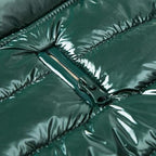 Blueberry Pet Cozy & Comfy Windproof Lightweight Quilted Fall Winter Glossy Dog Puffer Jacket in Hunter Green, Back Length 17", Size 16, Warm Coat for Large Dogs