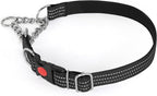 Martingale Collars,Reflective Dog Collar,Side Release Buckle,Adjustable Chain Training Pet Collars (Black, L,Neck 15"-27")