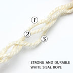 Natural Sisal Rope 1/4 Inch 32-Feet for Cat Tree Tower Repair and Replace Scratching Post, DIY Hemp Twine Rope for Cat Scratching Furniture Window Perch and Crafts Gardening Home Decorating