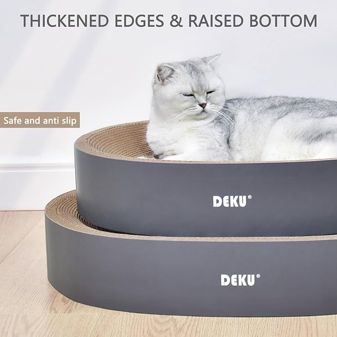 2 in 1 Round Cat Scratching Board, Cardboard Cat Scratcher for Indoor Cats, Corrugated Cat Scratch Pad for Grinding Claws and Rest (16.1'')