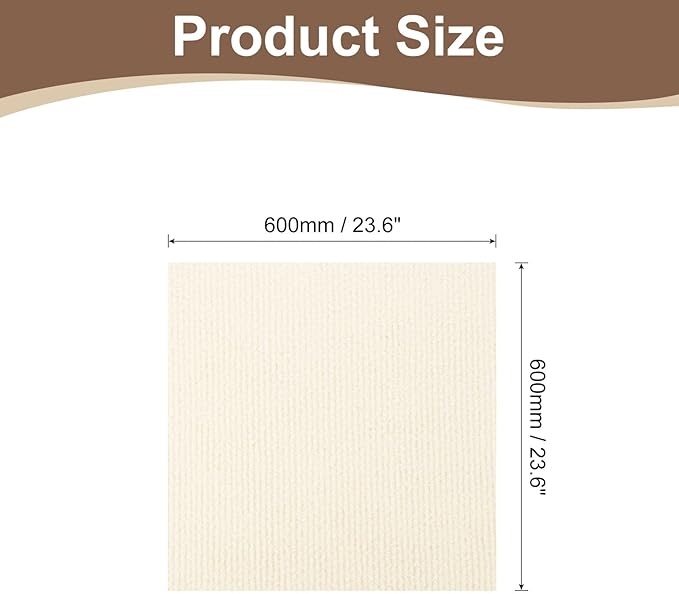 uxcell Self-Adhesive Cat Scratching Mat, 1 Roll 23.6" x 23.6" Couch Protector from Cat Claws for DIY Sofa, Wall, Doors, Cut Anti Cat Scratch Pad Carpet Mat, Beige