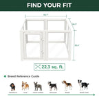 FXW AuraSpace Acrylic Indoor Dog Playpen for Medium Dogs, 35 Inch, 8 Panels, White