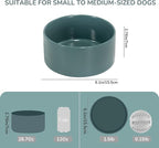 SPUNKYJUNKY 28.7OZ Ceramic Dog and Cat Bowl, Modern Cute Weighted Food Water Bowl for Replacement Light Green (2 Pack)