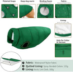 ASENKU Dog Winter Coat - Waterproof Windproof Dog Jacket, Warm Snowproof Doggie Puffer Vest for Cold Weather, Lightweight Snow Coats for Small Medium Large Dogs(M, Green)
