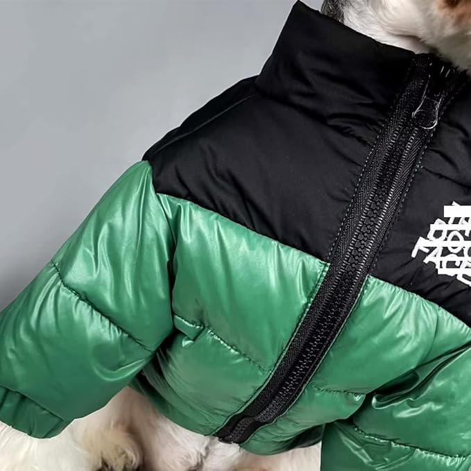 Dog Winter Coat Duck Down Jacket for Small Medium Dogs-Thicken Dog Coat Windbreaker Puppy Winter Clothes for Cold Weather Snowday (Green, XX-Large)