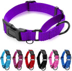 Martingale Collar for Dogs, Adjustable Soft Nylon Dog Collars with Special Design Cute Patterns (Purple, L (1" x 19"-26"))