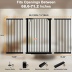 40.55" Extra Tall and Wide Baby & Dog Gate, 68.6-71.2 in, Pressure Mounted, Black
