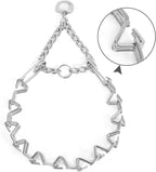 Stainless Steel Curved Prongs Dog Training Collar Adjustable Pet Pinch Collar for Dogs with The Swivel Ring 18in x 2.5mm (Neck Size up to 14in) M