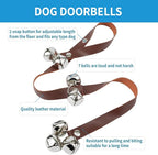 Leather Door Bells for Dogs Potty Doorbells for Dogs Training Dog Buttons for Communication Dog Training Bell Pet Supplies (Brown)