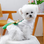 Elegant Sweet St. Patrick's Day Puppy Dog Blingbling Princess Skirt Pet Dog Lace Cake Camisole Tutu Dress B-Green Large