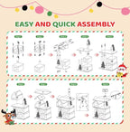 VINGLI 56IN Christmas Themed Plush Cat Tree, Multi Level Large Cat Tower for Indoor Cats with 3 Condos, Crown Top Perch, Xmas Tree Sisal Scratching Ramps, Posts & Hanging Balls Pet Activity Center