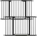 Cumbor 2 Pack 29.7-51.5" Extra Wide Baby Gate for Stairs, Easy Walk Through Dog Gates for Doorways, Pressure Mounted Pet Gate Indoor, Safety Auto-Close Child Gate for Kids with 4 Wall Cups, Black