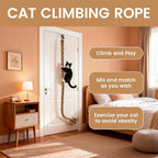 Cat Climbing Rope with U Clip, All-Mounted Clip-on Installation Cat Tree with Climbing Rope for Kitten, Durable Space Saving Cat Climbing Ropes Toy for Doors, Tables, Cabinets,Outdoor Wooden Frames
