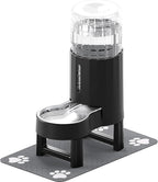 CZPET Elevated Dog Water Bowl Dispenser 8L with Mat for Large Dogs,Tall Raised Pet Waterer Stand,Relieve Neck Pressure,Large Capacity and Drinking Area Noise-Free for Pets (8L+Stand+Mat,Black)