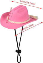 choyaxo Dog Cowboy Hat Dog Cowboy Costume for Small Pet Dogs Cat Cowboy Hat with Bandana Scarf Set Party Accessories (Pink, Medium)