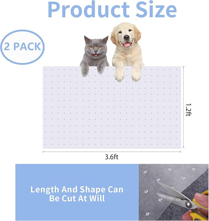 2PCS 3.6 Feet Cat Carpet Protector, Non-Slip Carpet Protector for Pets，Carpet Scratch Stopper from Scratching Carpet at Doorway