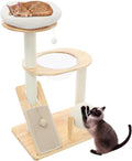 Multifunctional Cat Tree, Wooden Cat Tree Tower with Space Capsule and Scratcher, Cats Climbing Tower Set for Cats Climbing, Scratching, Sleeping, Exercising (Style 02)
