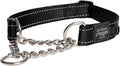 Reflective Nylon Choke Collar; Slip Show Obedience Training Gentle Choker for Extra Large Dogs, Black