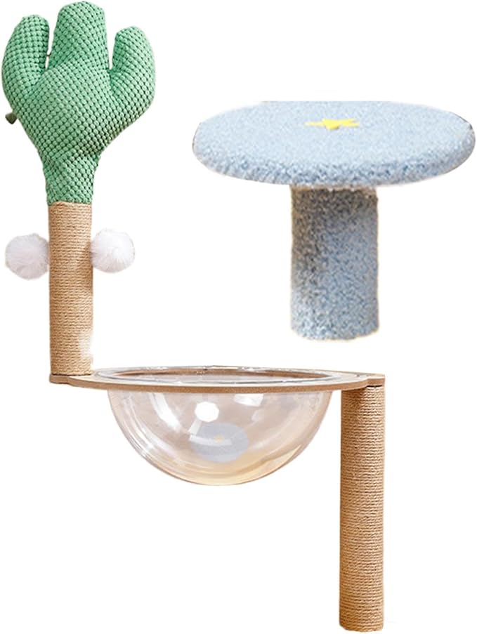 Cat Climbing Tree | Cactus Cat Tree Playhouse,Interactive Cat Tree Playhouse, Removable Cat Climber Stand with Space, Scratching Posts, Balls for Small Large Cats