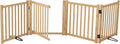 YOCAN Paint-Free Wooden Freestanding Dog Gates with Door for The House,Doorways, Stairs,Wood Dog Fences Indoor Pet Gate,Step Over Fence-4 Panel