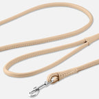 CollarDirect Rolled Leather Dog Leash 6ft, Soft Training Leather Dog Leash for Puppy and Grown Dog Small Medium Large Black Blue Red Orange Green Pink White (Beige, Size S 6ft)